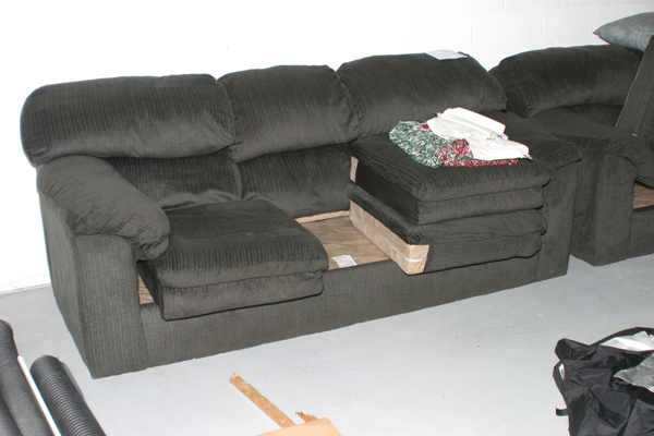 dark green couch with matching love seat for sale