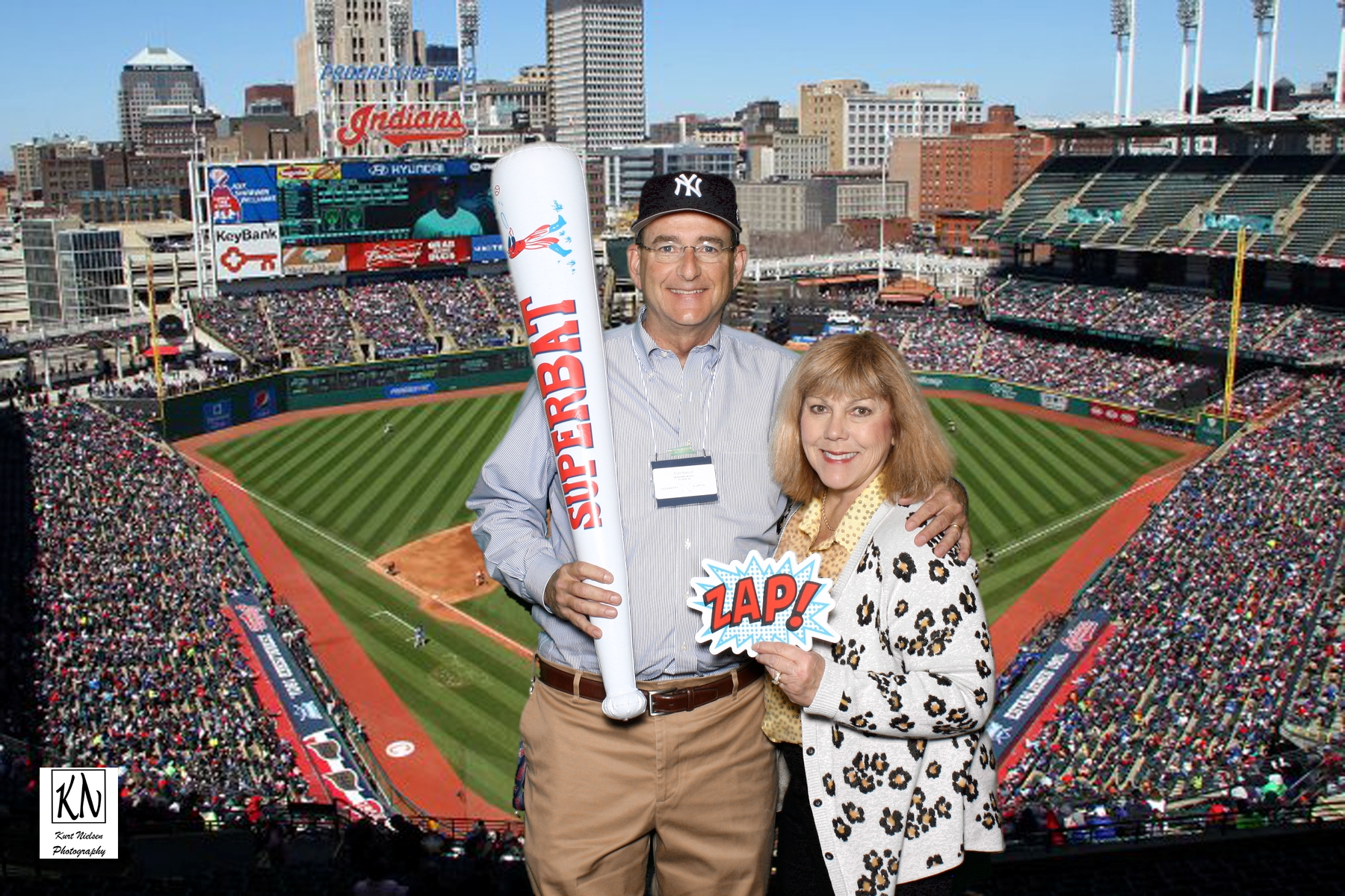 photo booth at progressive field in Cleveland