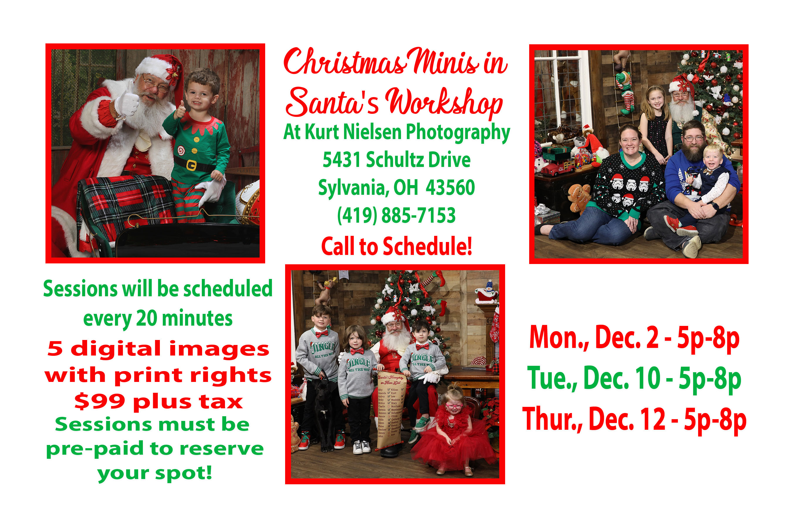 Christmas Mini Sessions for Toledo Families and Children