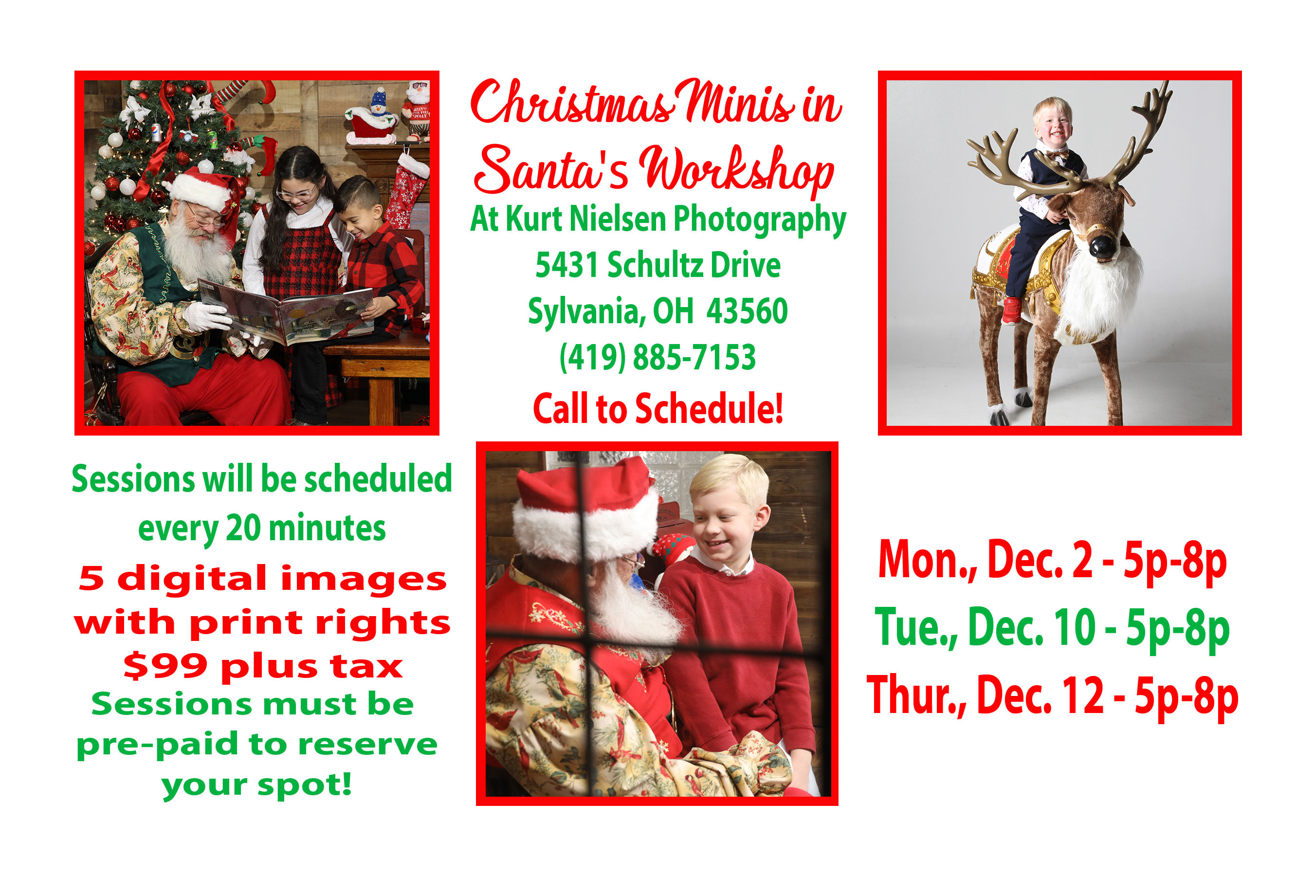 Christmas Card photo sessions in Toledo photo studio