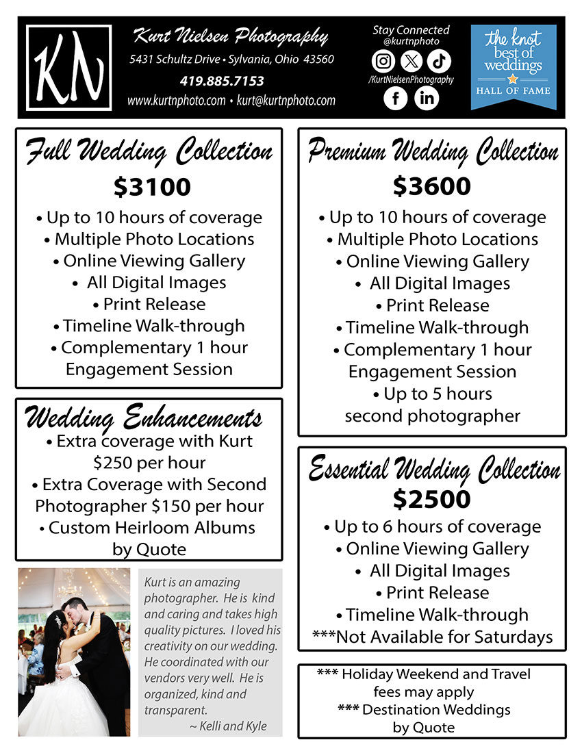 Toledo Wedding Photographers that offer bridal show specials