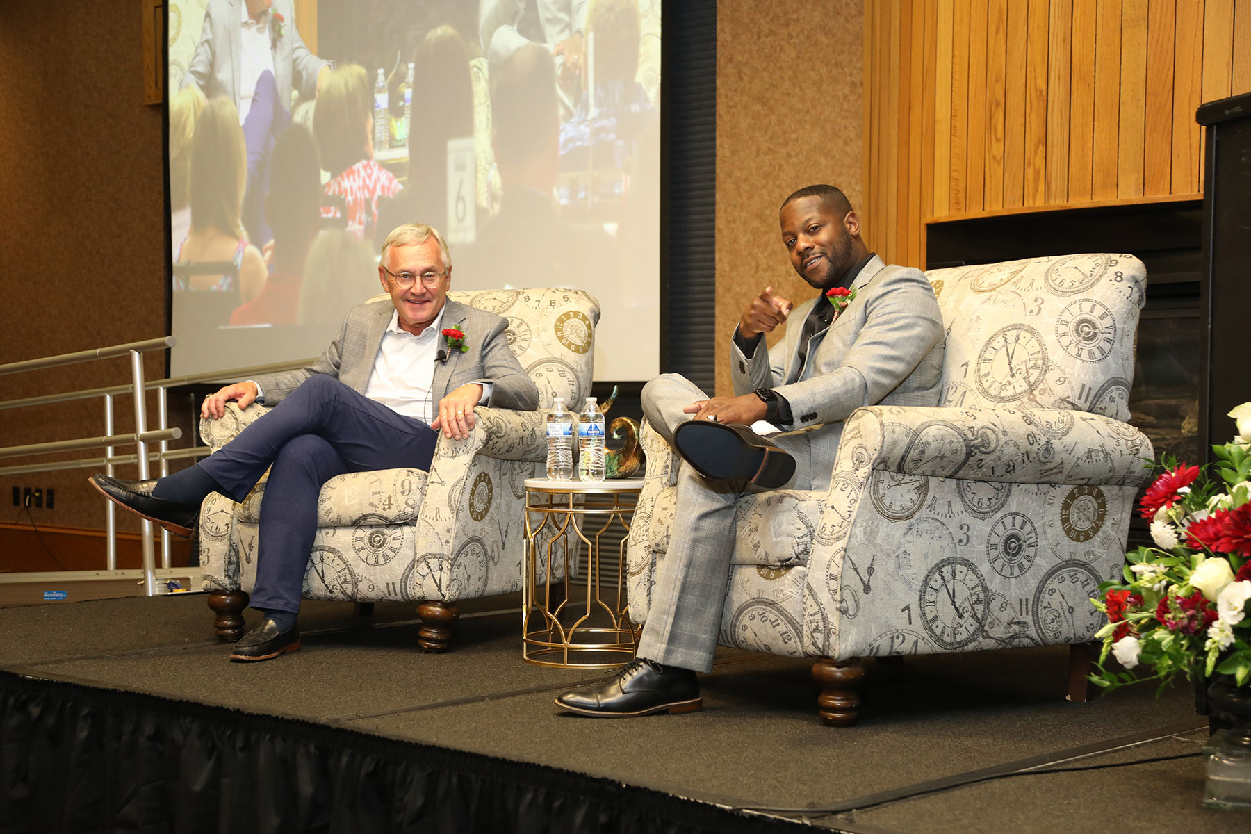 13abc's James Starks with former OSU football coach Jim Tressel at an event in Toledo