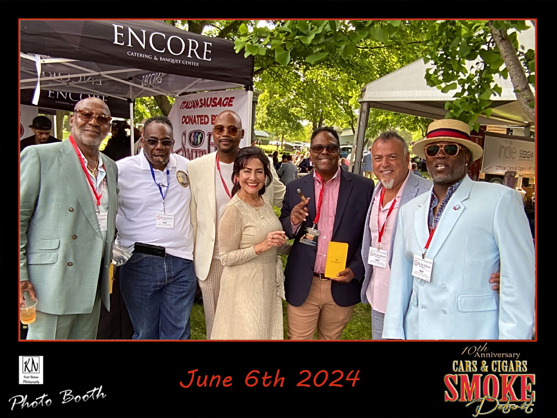 photo booth at Smoke Detroit Cars and Cigars with Cynthia Fuente - Suarez