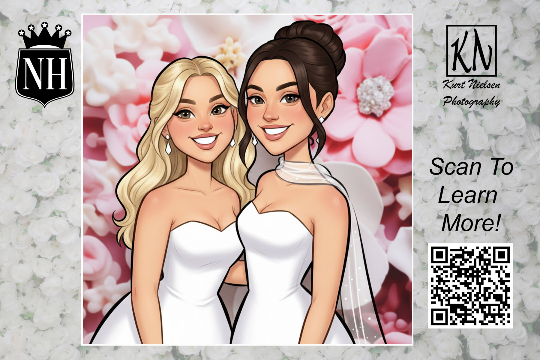 Wedding Photo Booth that uses AI to create caricature photos of the guests in Toledo, Ohio