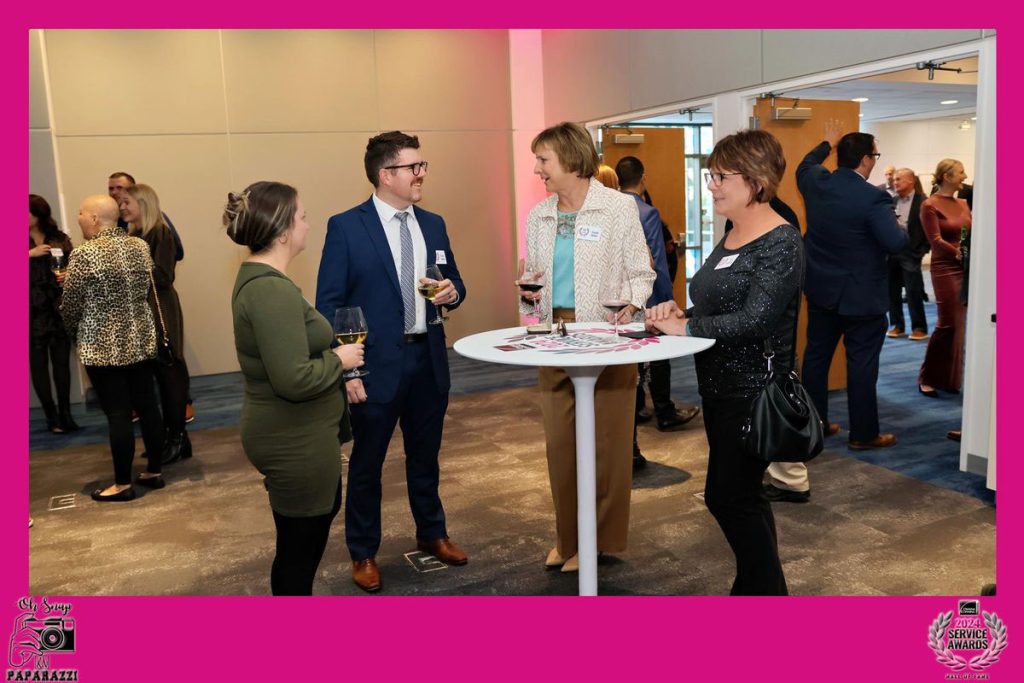 candid event photo taken at the Owens Corning Employee Service Awards dinner