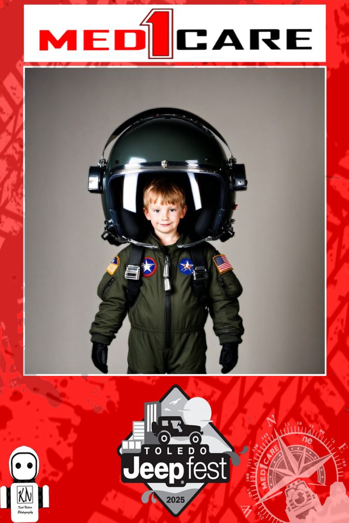 fighter pilot AI generated image with oversized helmet
