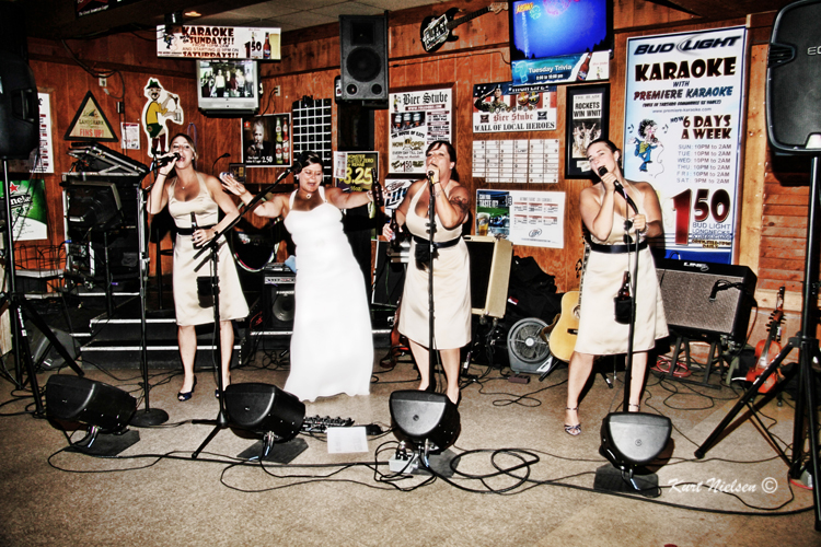 Brides singing Karaoke