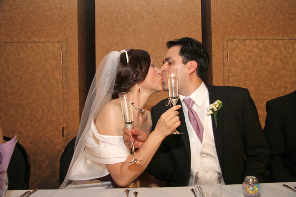 Wedding Toast Kiss