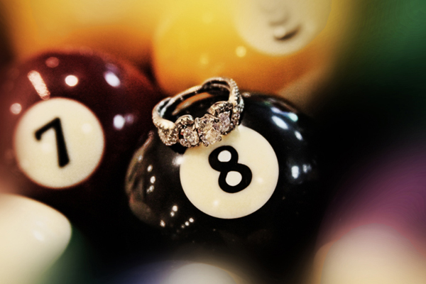 Engagement Ring and 8 ball
