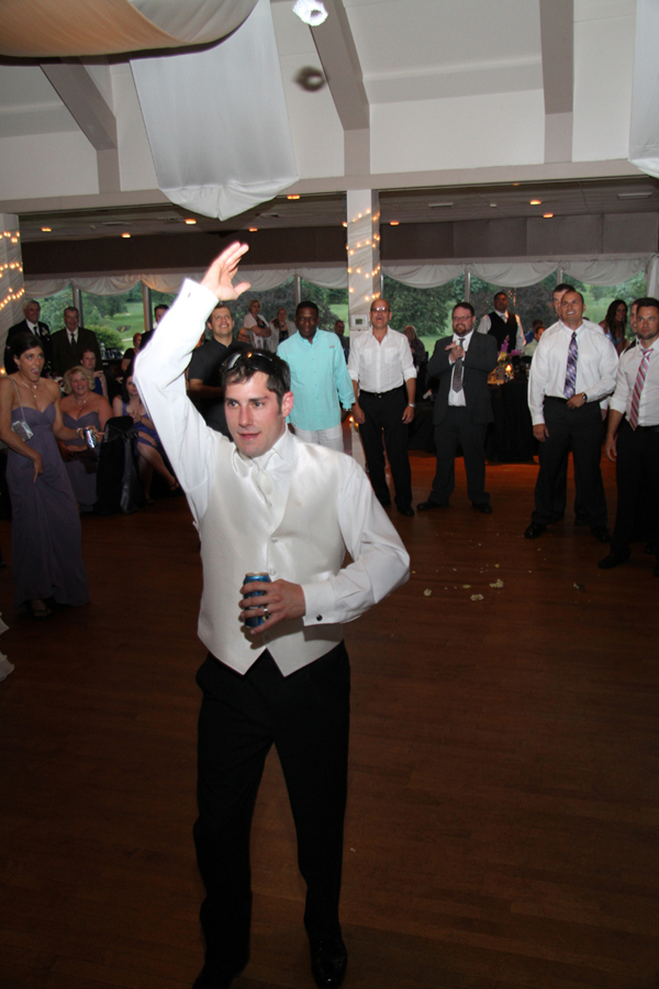 Tossing the Garter at the Wedding