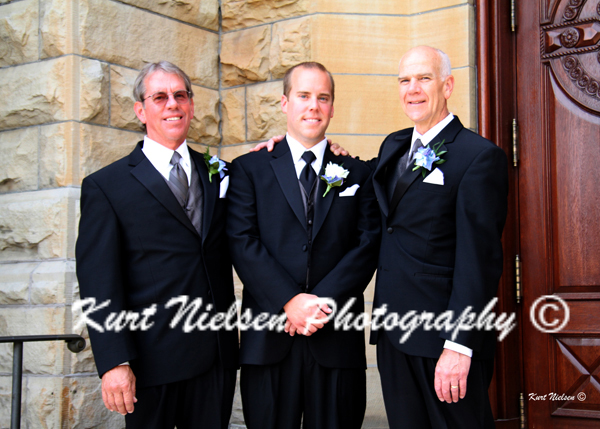 groom with his father and the bride's father