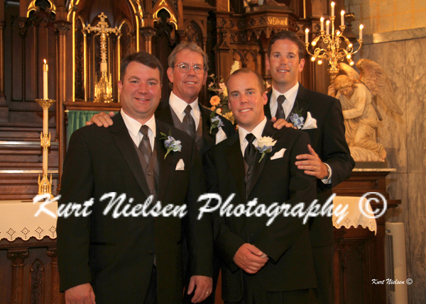 groom and his brothers-in-law with the father