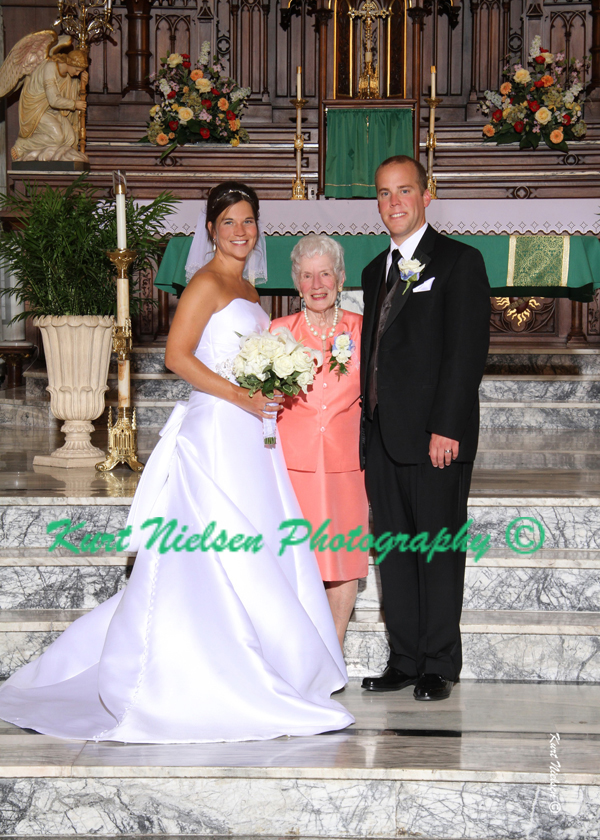 groom and bride and groom's grandmother