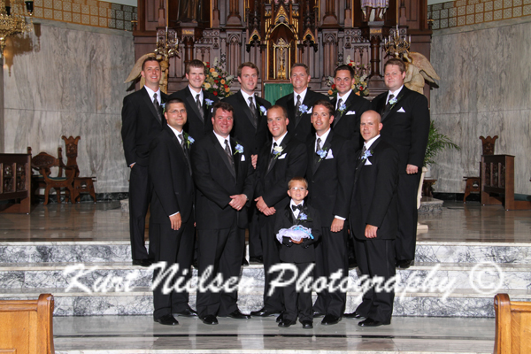 groom and groomsmen in the church