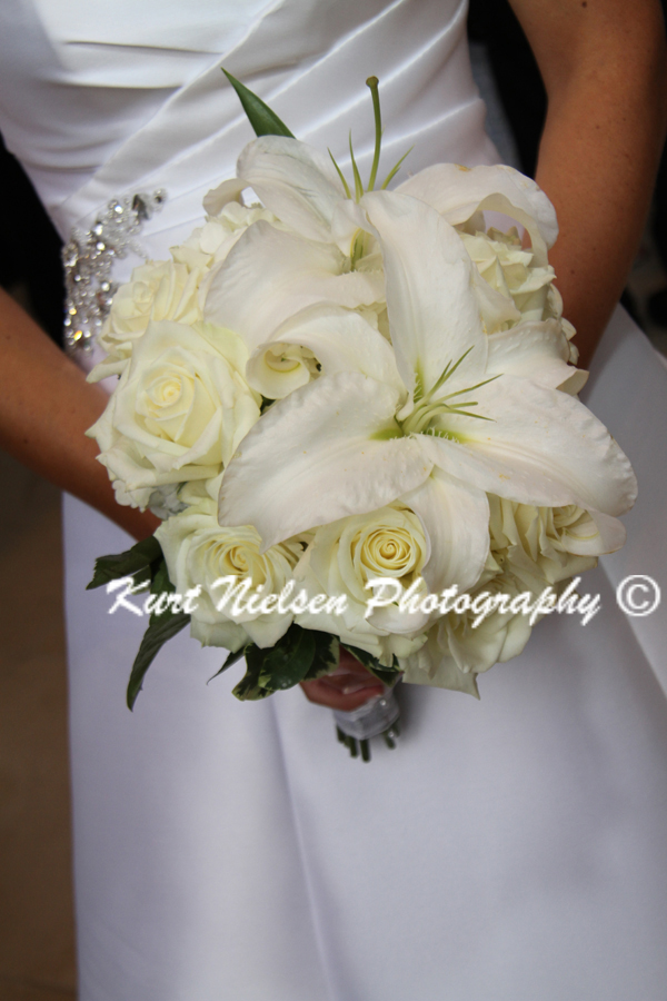 white roses and lilies