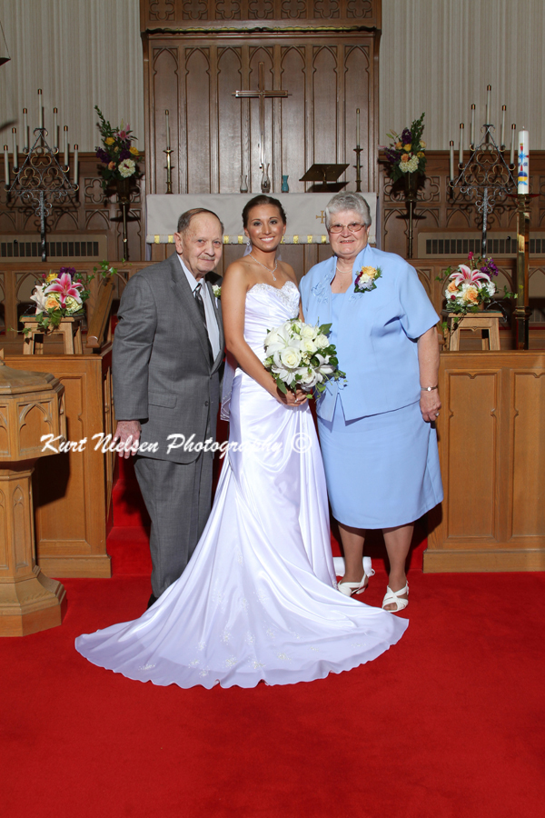 Bride with her grandparents photo
