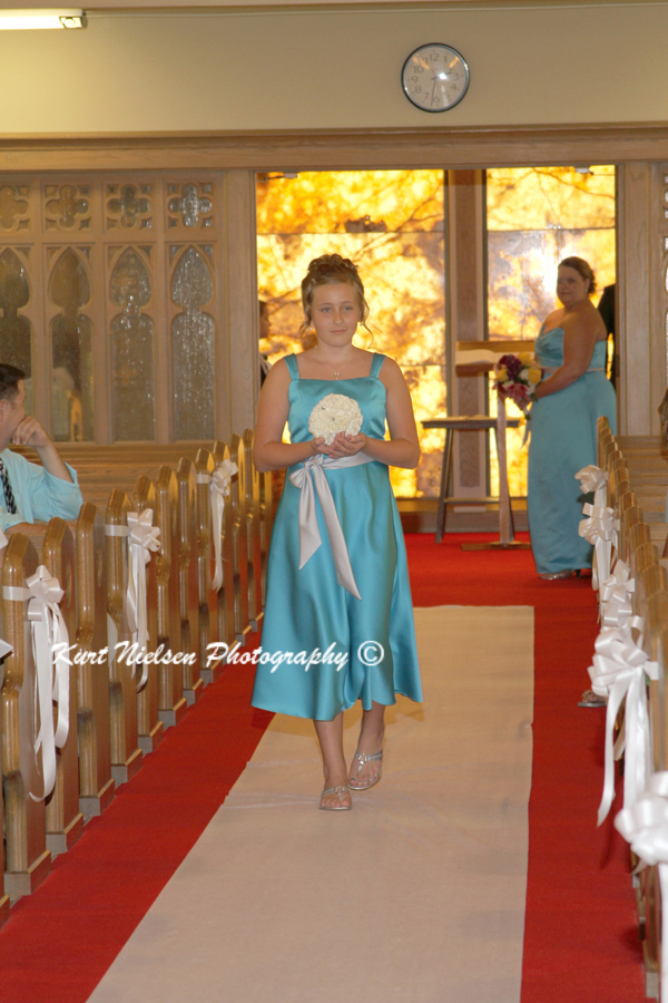 light blue junior bridesmaids dress