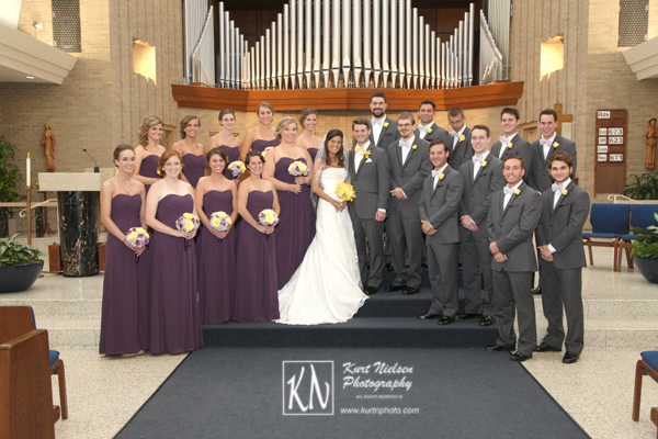 formal church wedding photos of bridal party