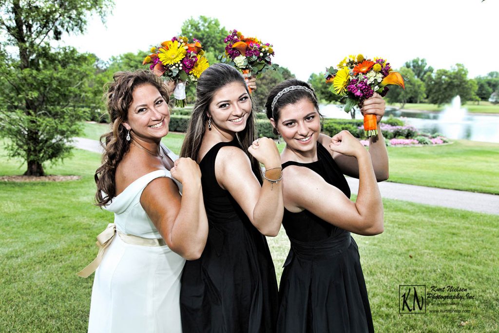 sun's out, guns out bridal pose at real perrysburg wedding