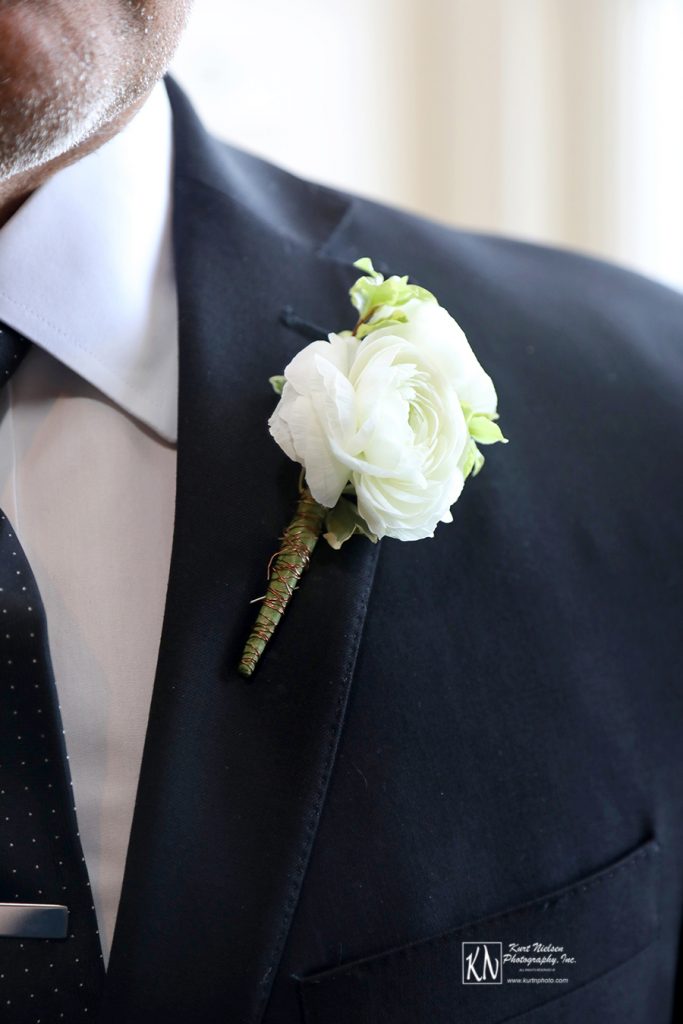 white rose boutonniere