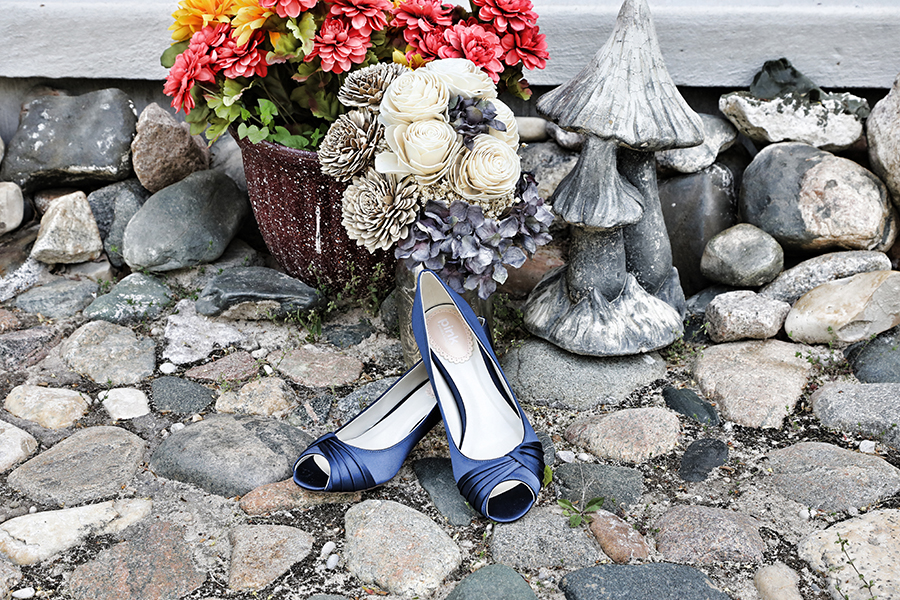 navy blue satin bridal shoes