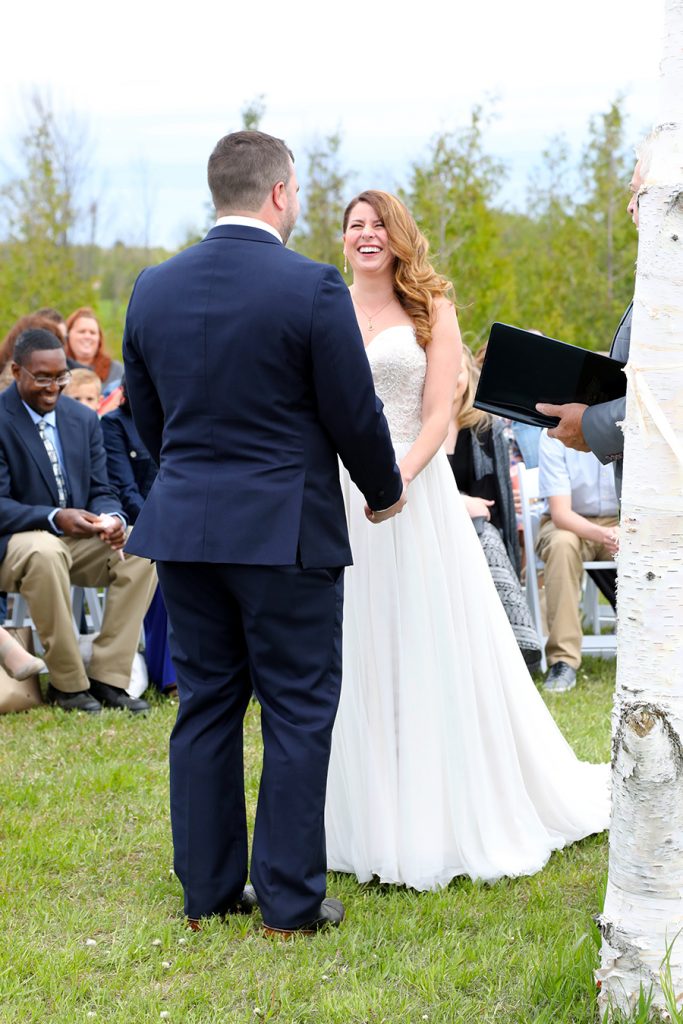 bride looking at her groom