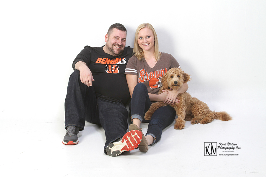 professional football themed engagement session at Kurt Nielsen Photography