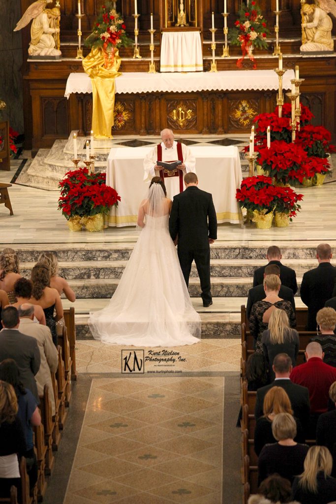 christmas wedding in a cathedral