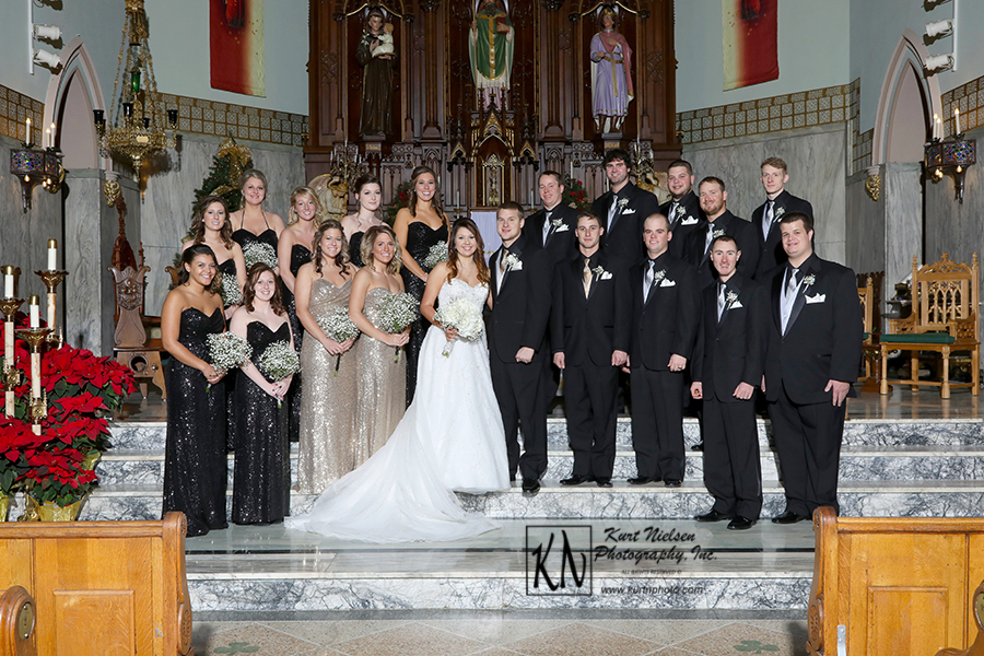 large formal bridal party