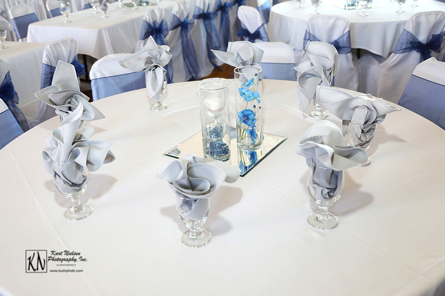 white, gray and blue tablescapes 