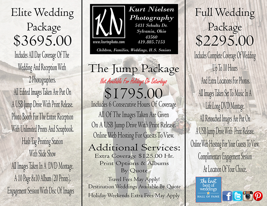 how much does a wedding photographer cost in Toledo