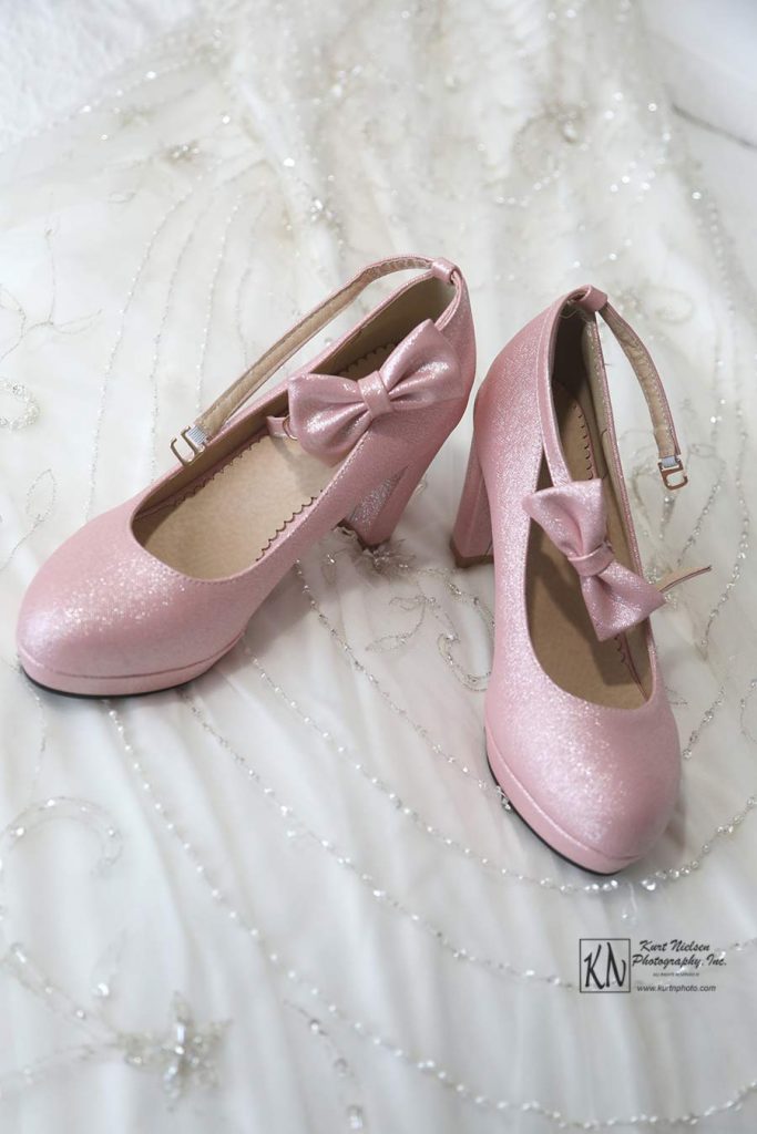 pink wedding shoes