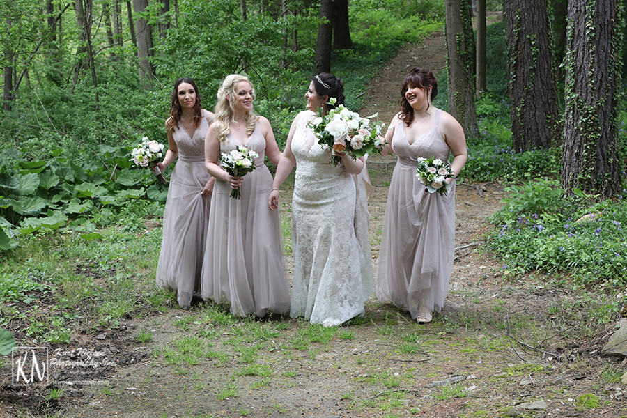 nude bobbinet a line bridesmaids dresses by wtoo by watters from Abbott's Bridal and Formalwear