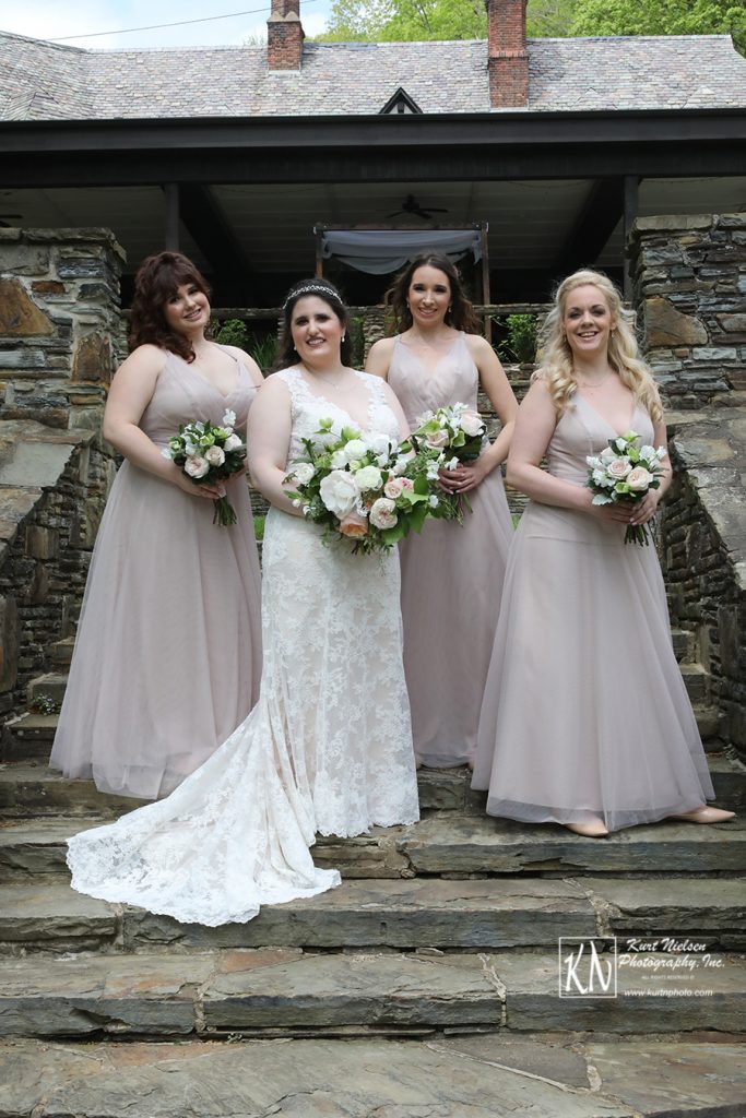 wedding and bridesmaids dresses by Vatana Watters