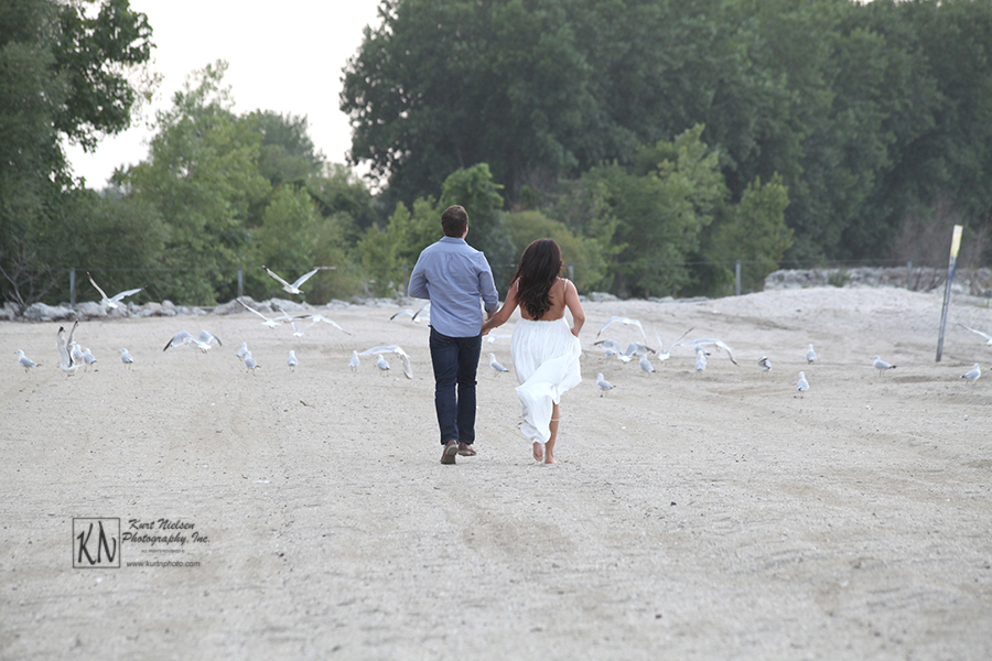 engagement photos taken on the shores of Lake Erie