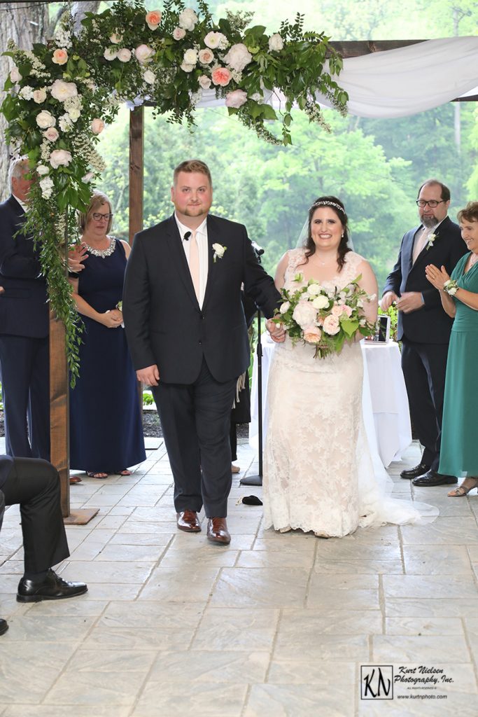 the recessional after the wedding ceremony