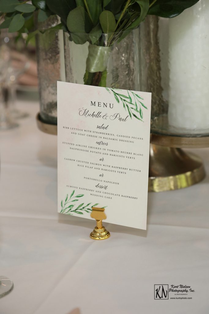 nature themed wedding menu from minted.com