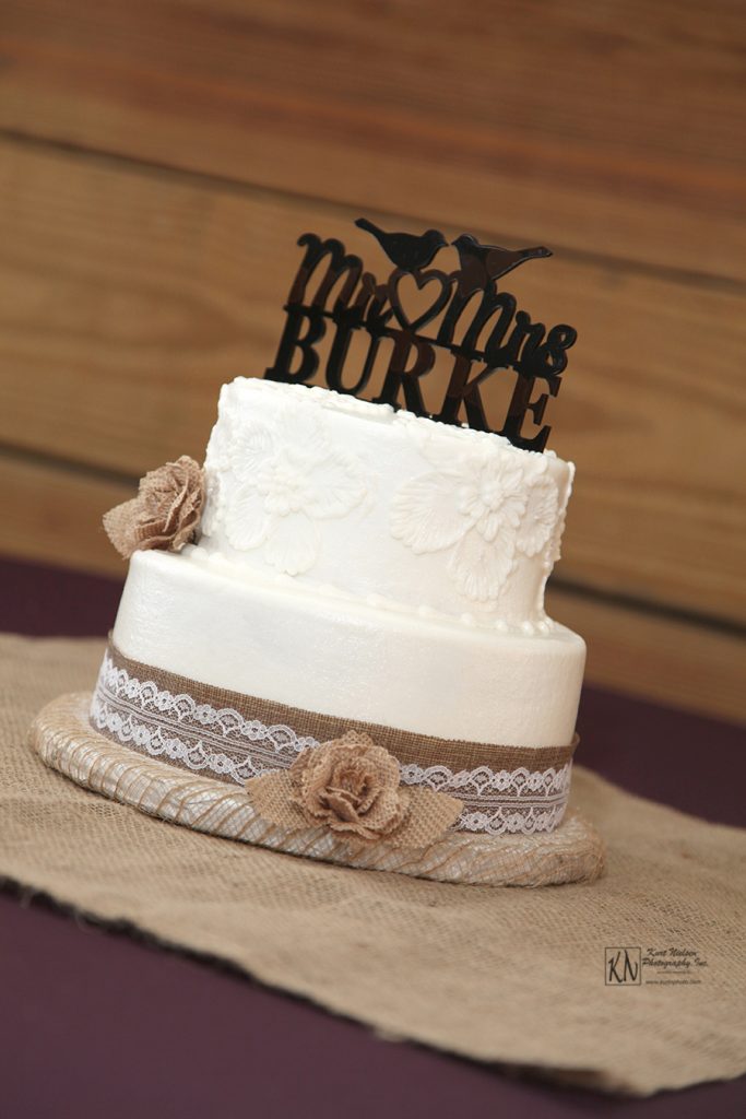 country chic wedding cake from cakes a ton with burlap and lace